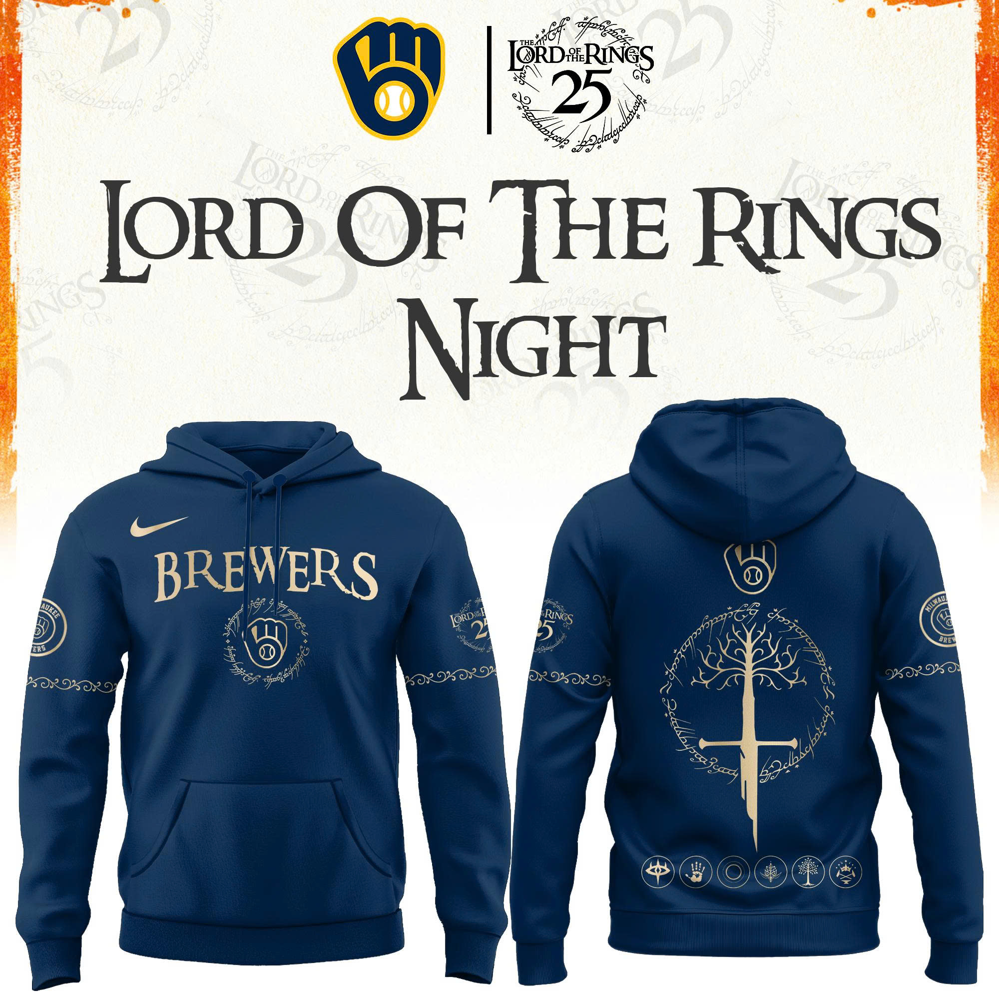 Milwaukee Brewers The Lord of The Rings Limited Edition Hoodie| Cap | Jogger V2