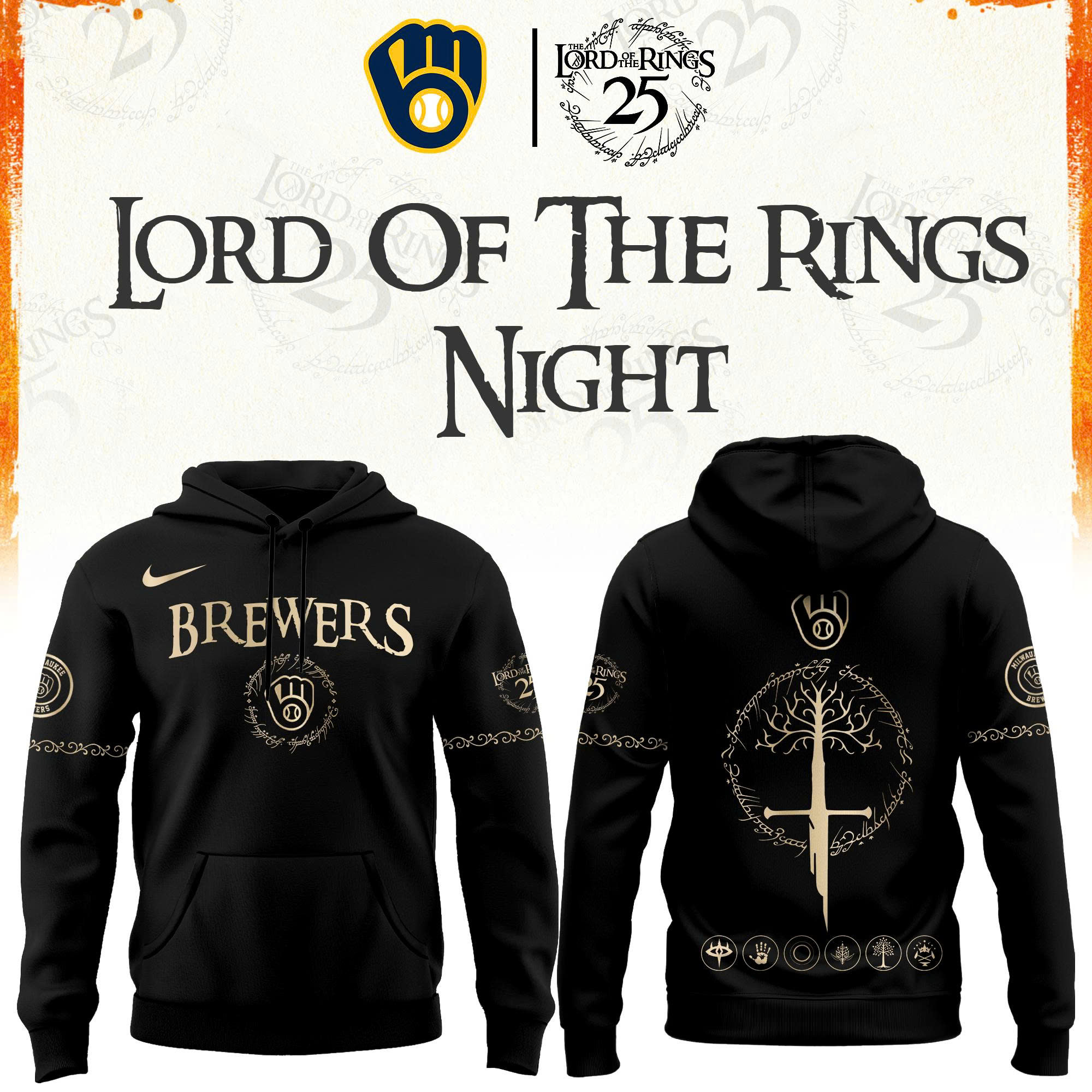 Milwaukee Brewers The Lord of The Rings Limited Edition Hoodie| Cap | Jogger V2