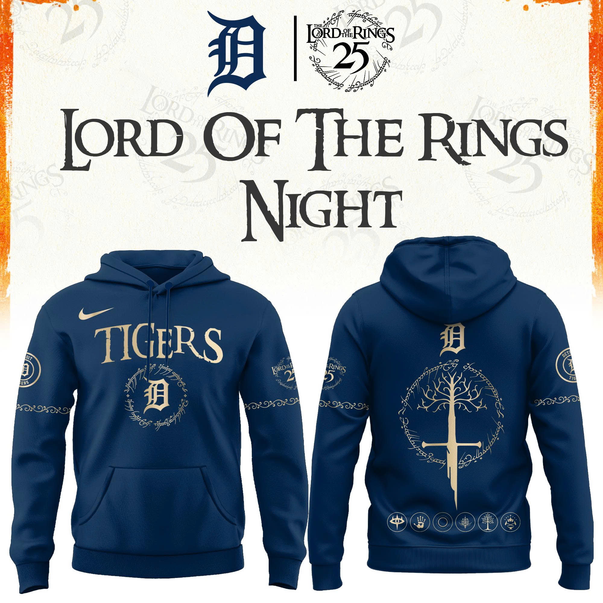 Detroit Tigers The Lord of The Rings Limited Edition Hoodie| Cap | Jogger V2