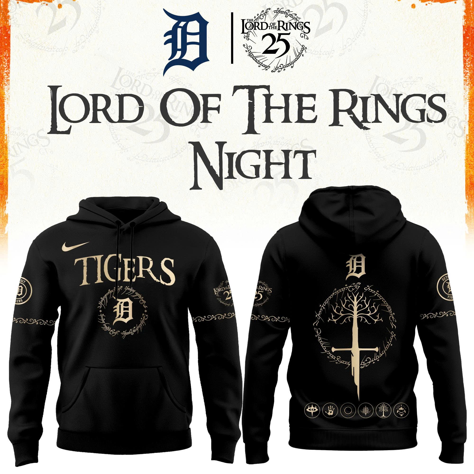 Detroit Tigers The Lord of The Rings Limited Edition Hoodie| Cap | Jogger V2
