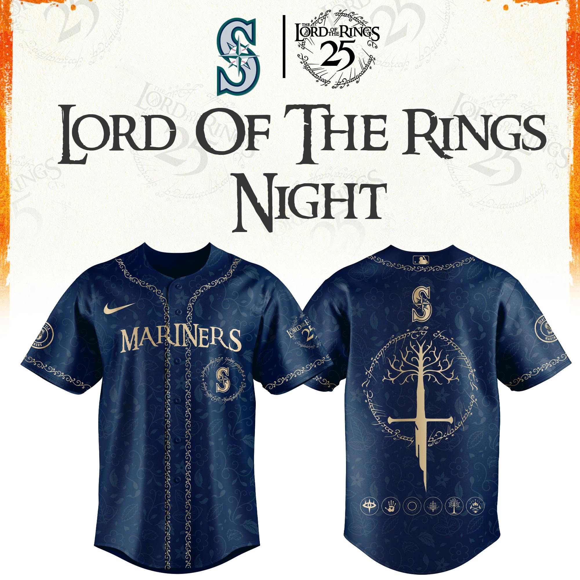 Seattle Mariners The Lord of The Rings Limited Edition Jersey| Cap V2