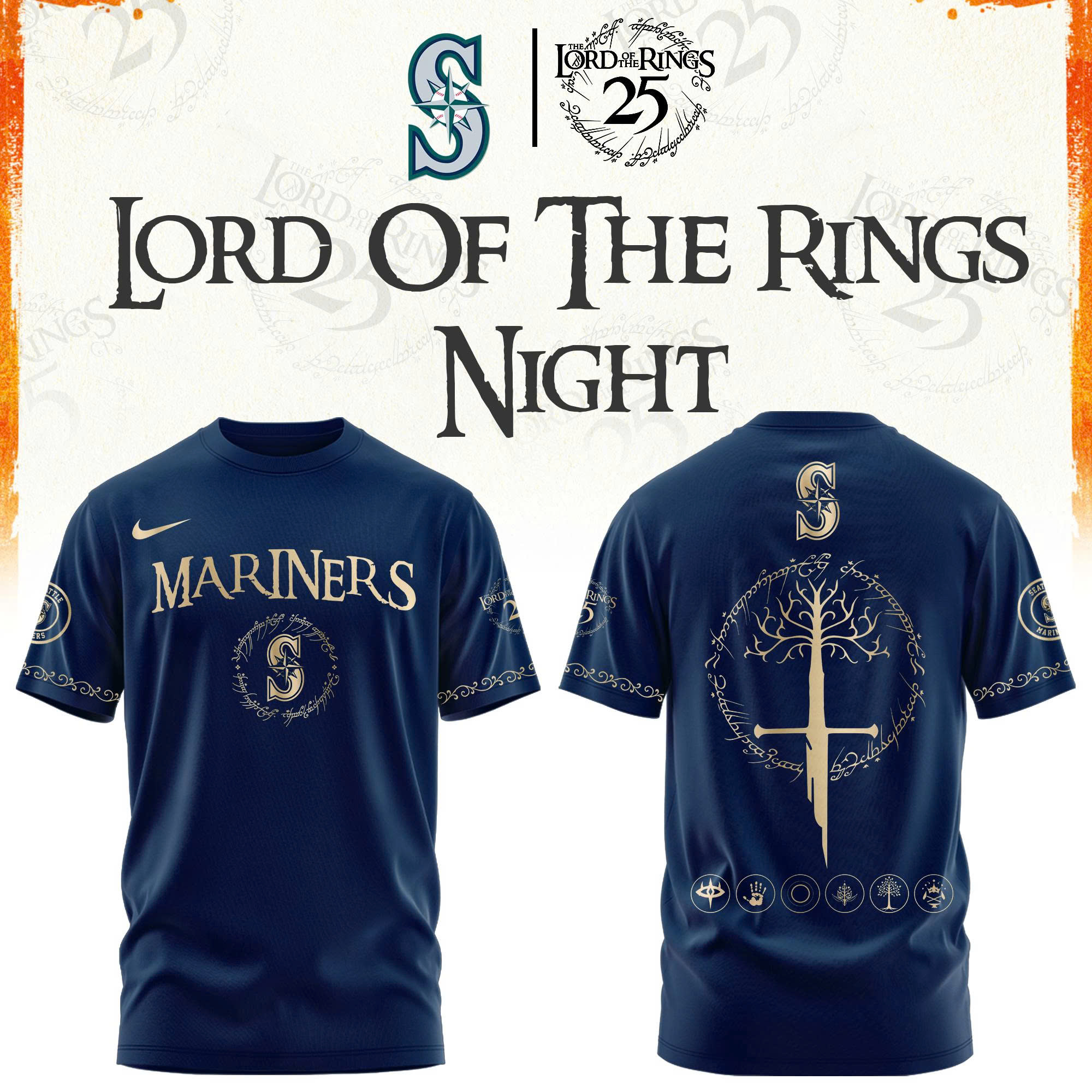 Seattle Mariners The Lord of The Rings Limited Edition Tshirt | Cap V2