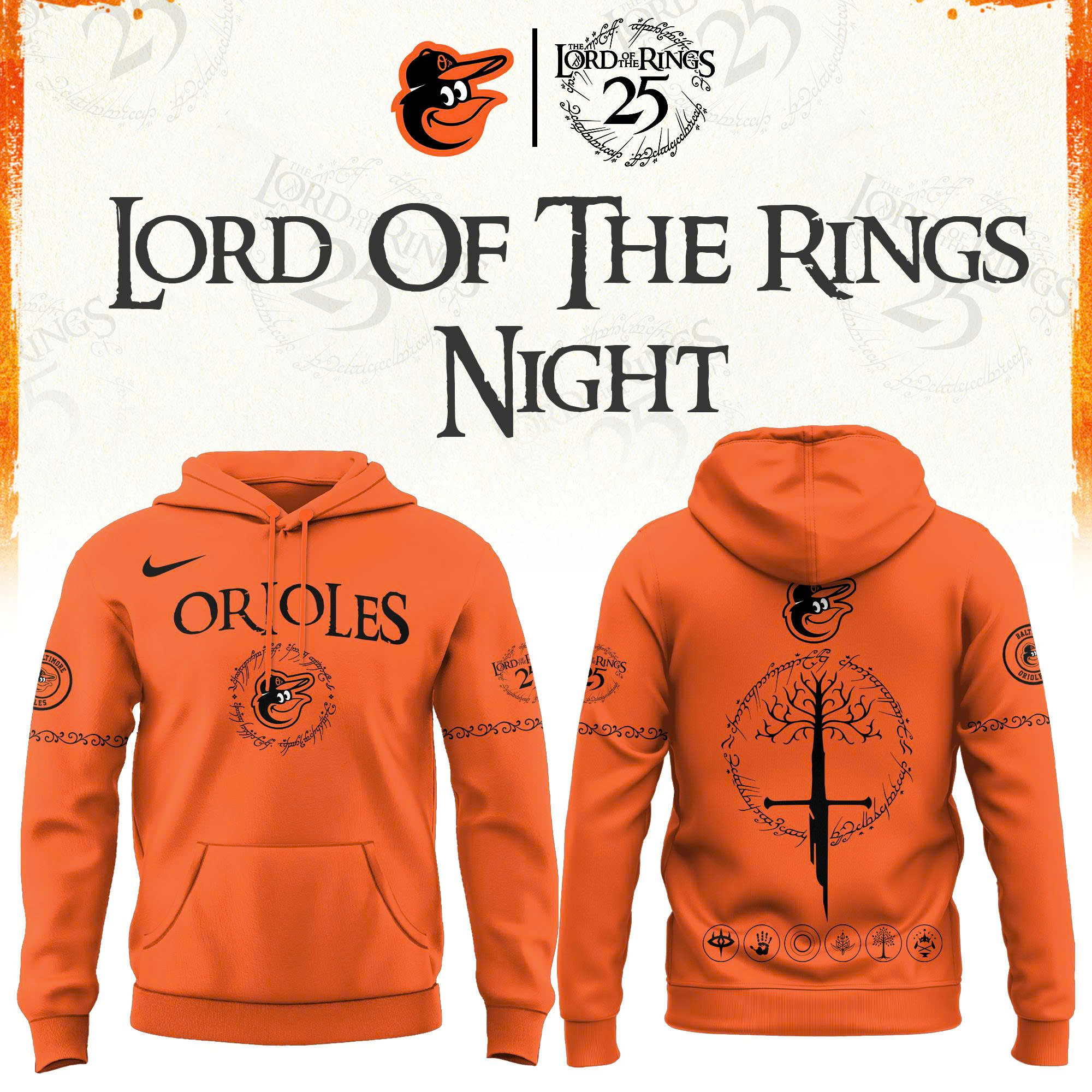 Baltimore Orioles The Lord of The Rings Limited Edition Hoodie| Cap | Jogger V3