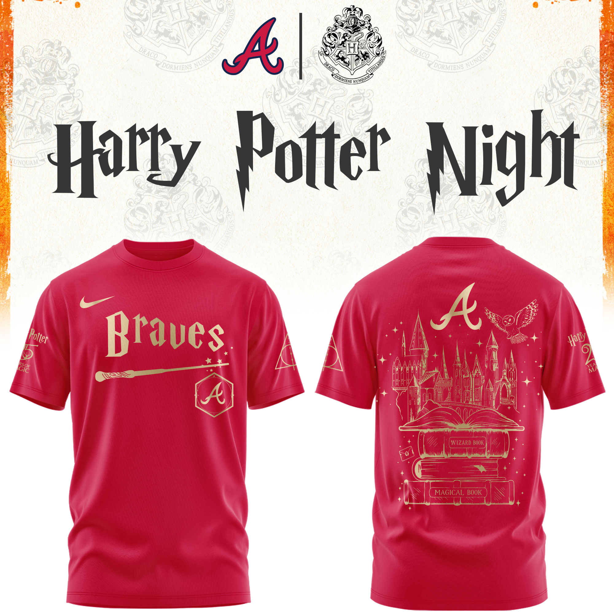 A Braves Baseball Harry Potter Limited Edition Tshirt