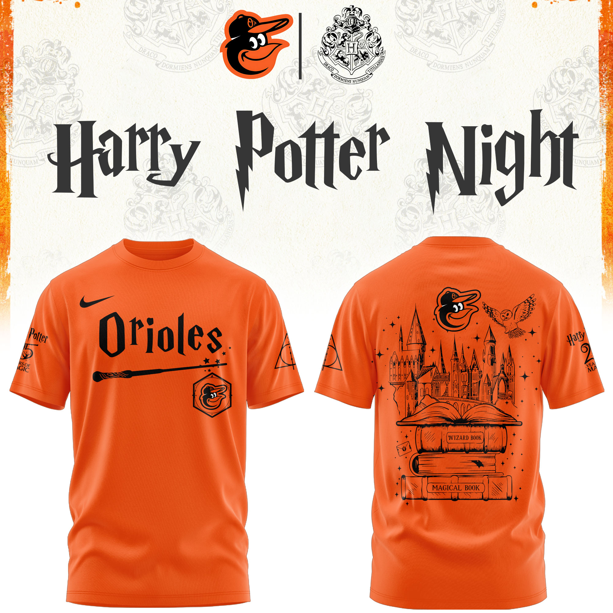 B Orioles Baseball Harry Potter Limited Edition Tshirt
