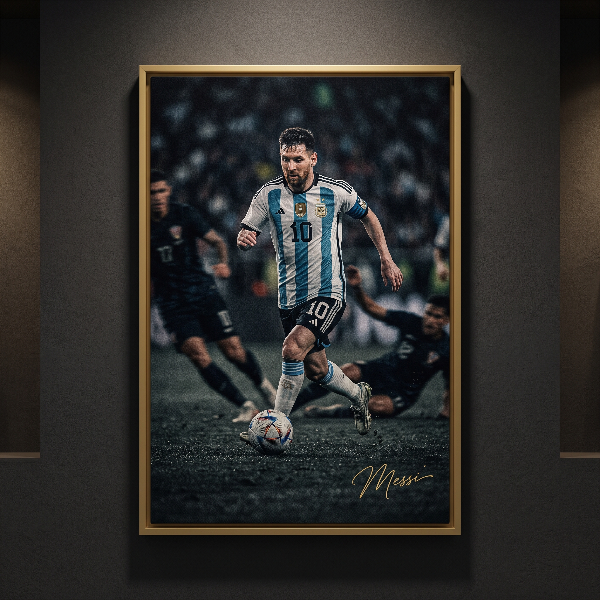 Messi Canvas Wall Art Soccer Legends Poster Football Stadium Sport Decor Print D2