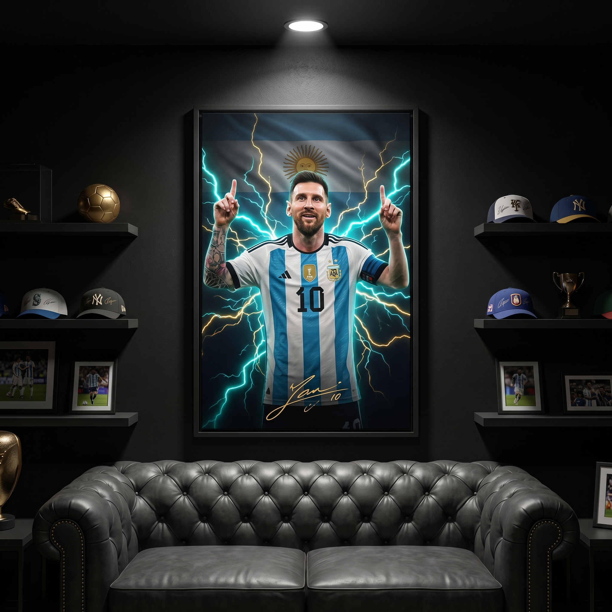 Messi Canvas Wall Art Soccer Legends Poster Football Stadium Sport Decor Print D6