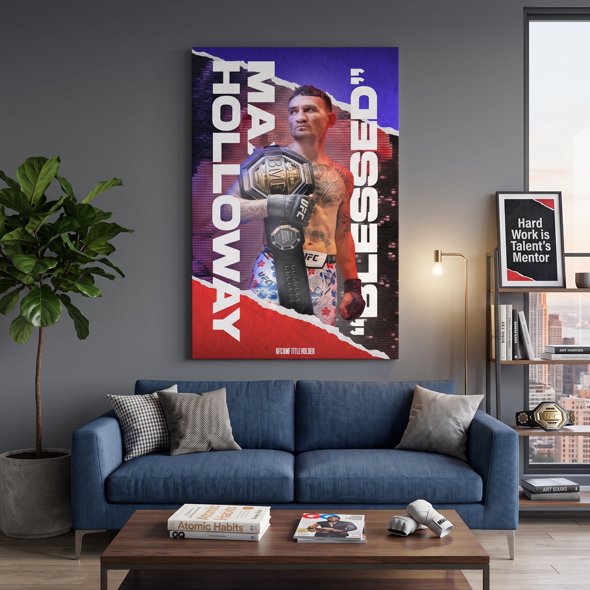 Max Holloway MMA Fight Poster Canvas 1