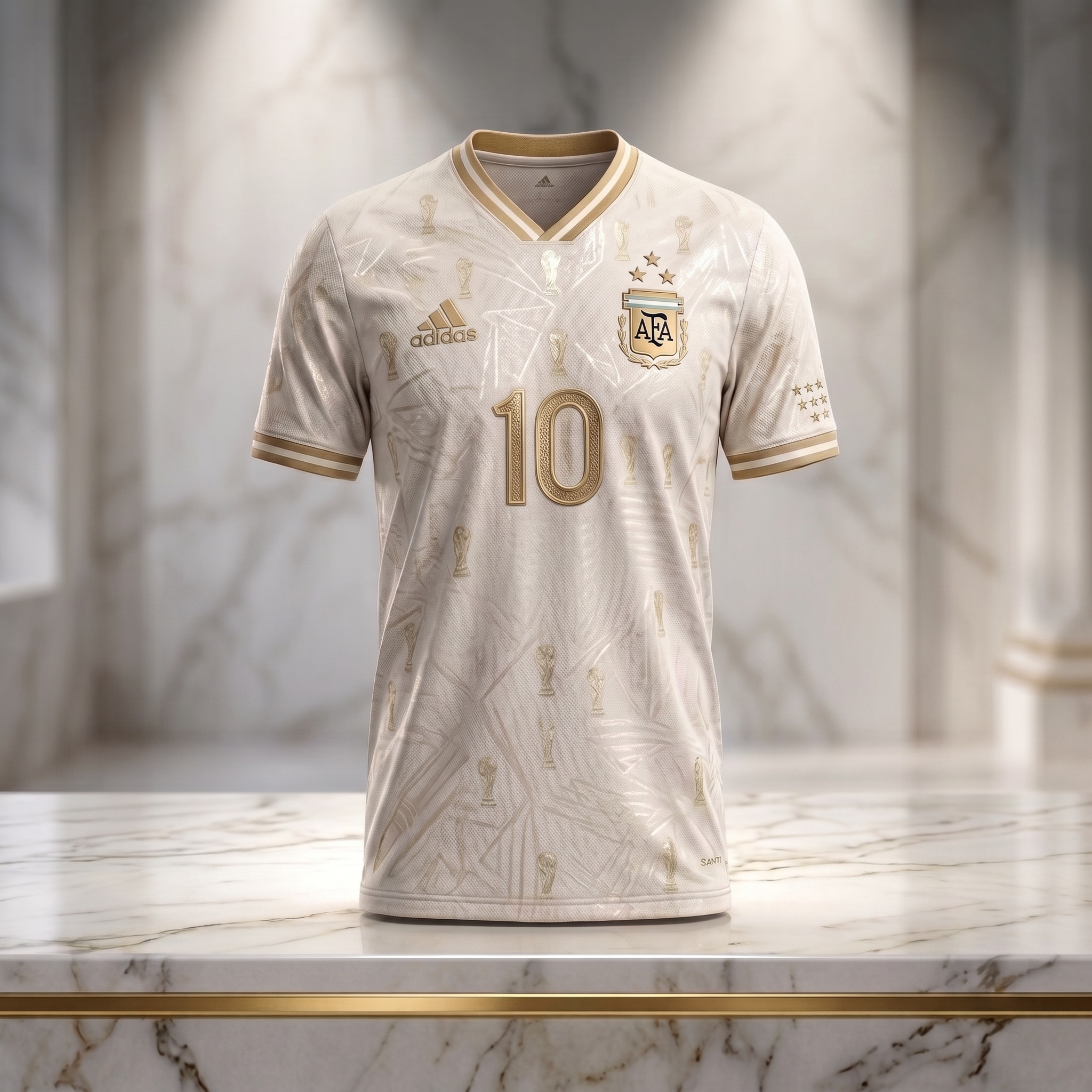 “The GOAT Legacy Edition: Premium Lionel Messi Gold-Jacquard Jersey – Limited Collector’s Item” - Image 3