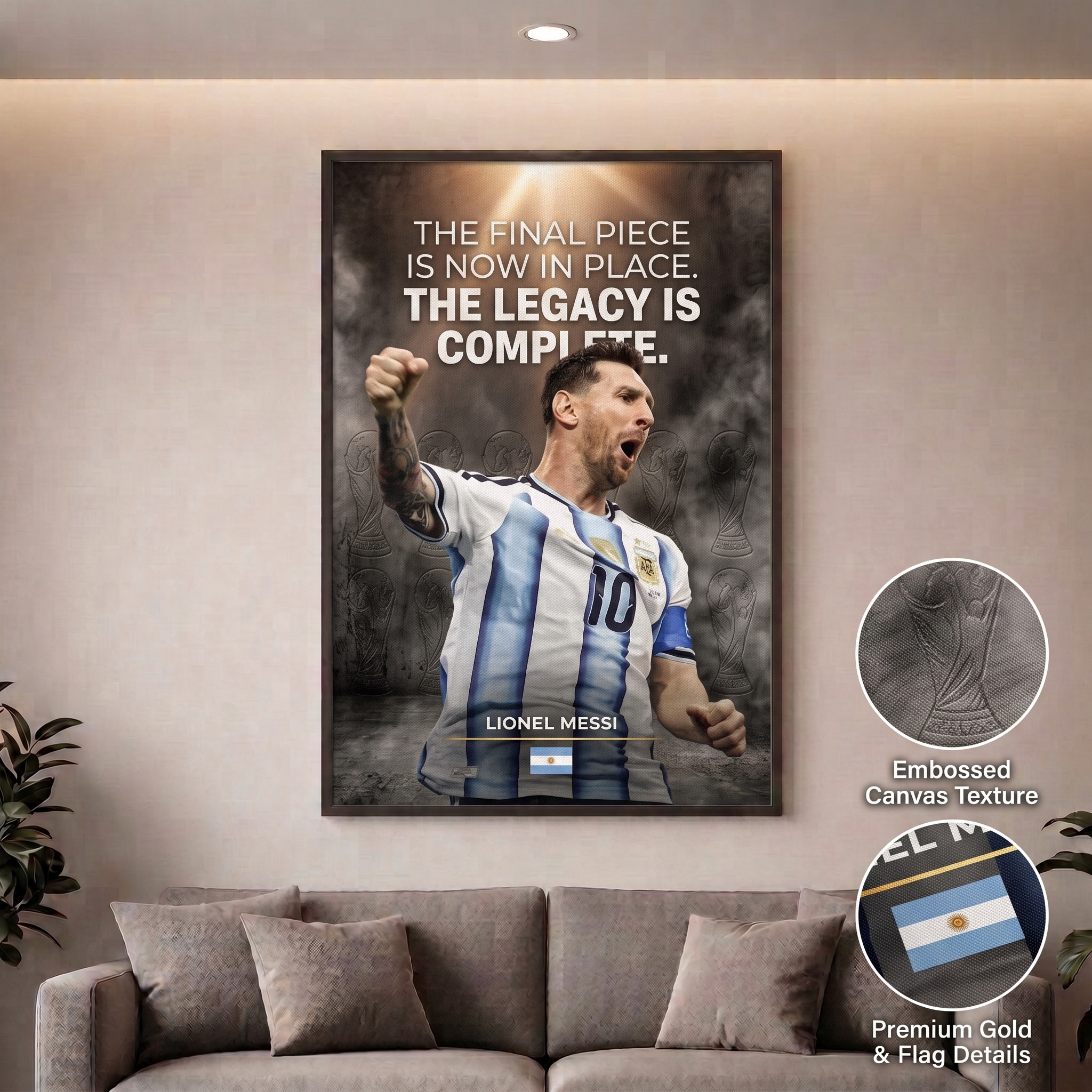 Messi: The Journey of a Legend – Motivational Canvas Art