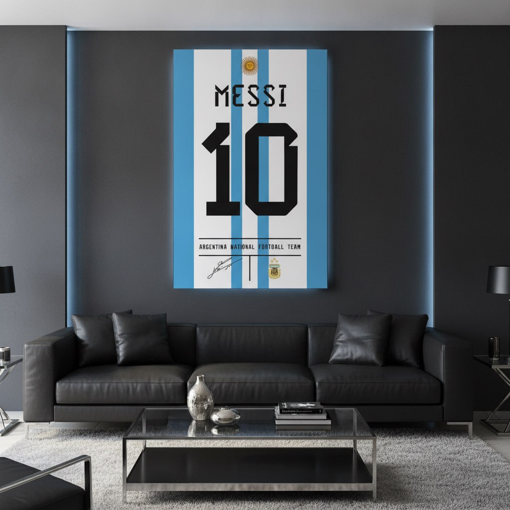 Messi Canvas Wall Art Soccer Legends Poster Football Stadium Sport Decor Print