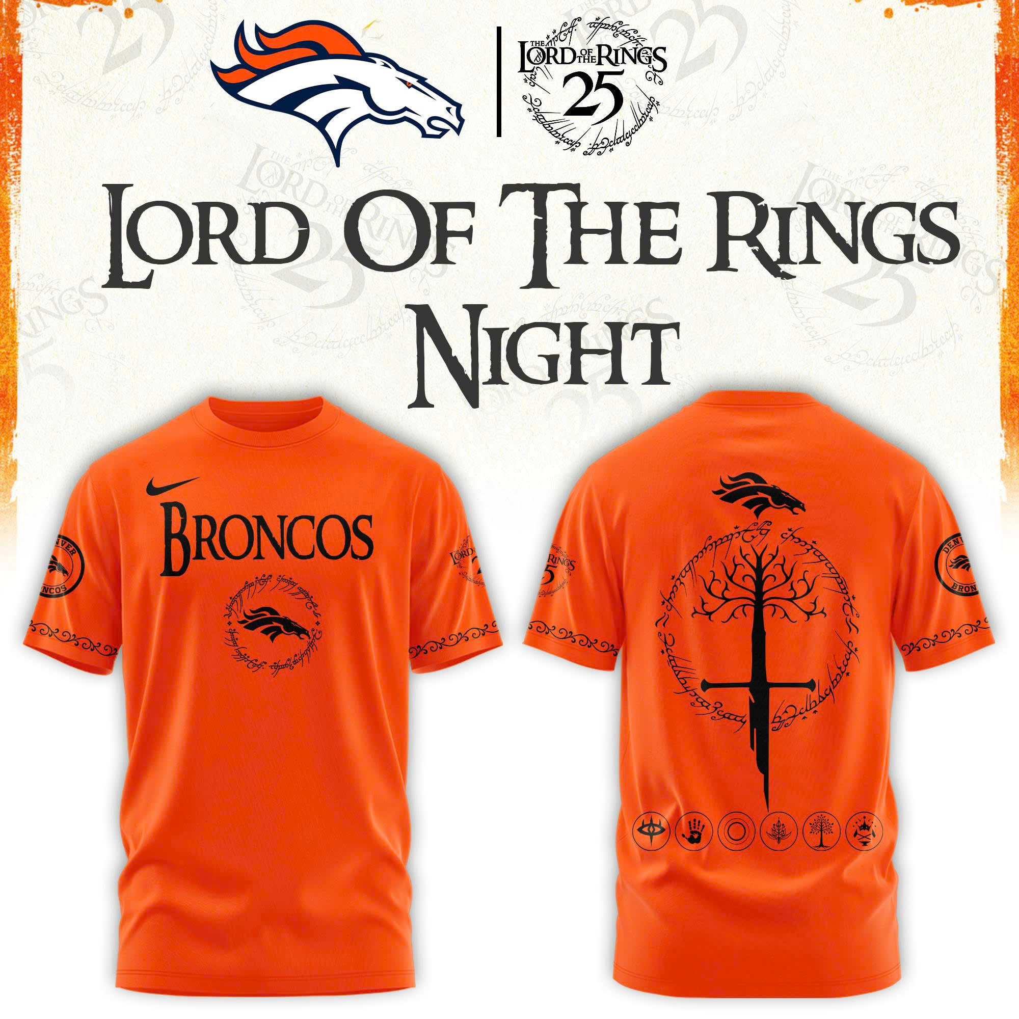 Denver Football The Lord of The Rings Limited Edition Tshirt v2