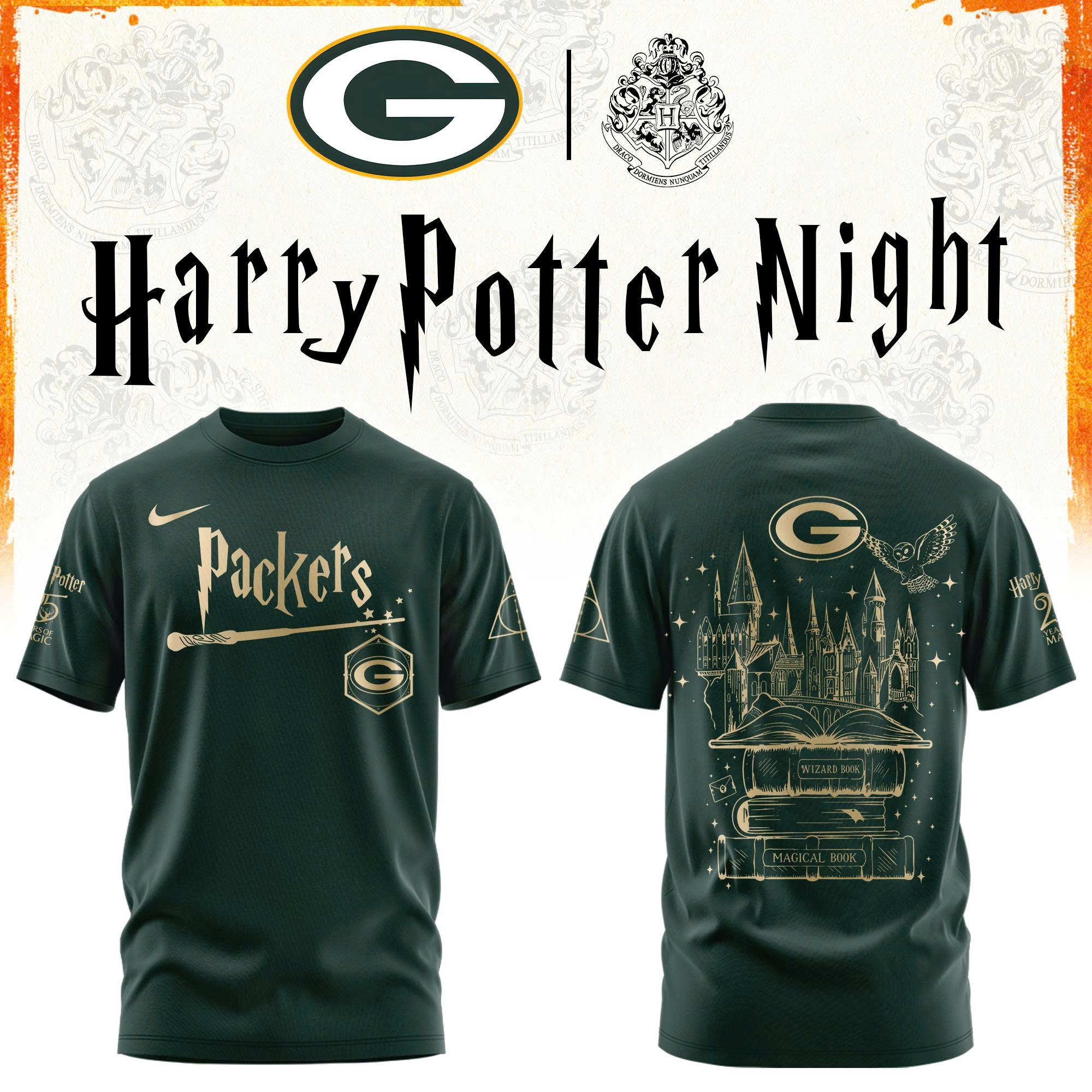 Green Bay Football Harry Potter Limited Edition Tshirt V2