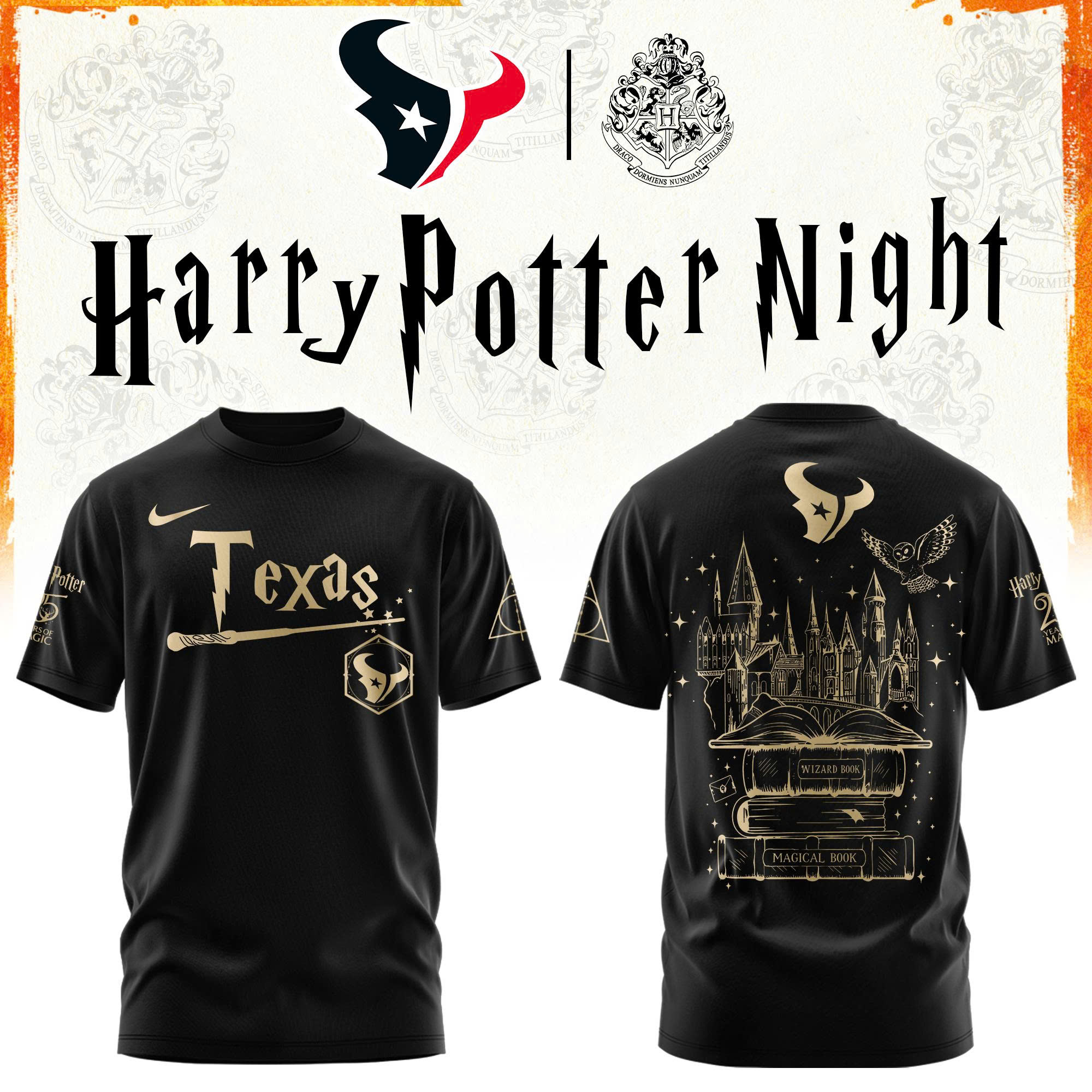 Houston Football Harry Potter Limited Edition Tshirt V2