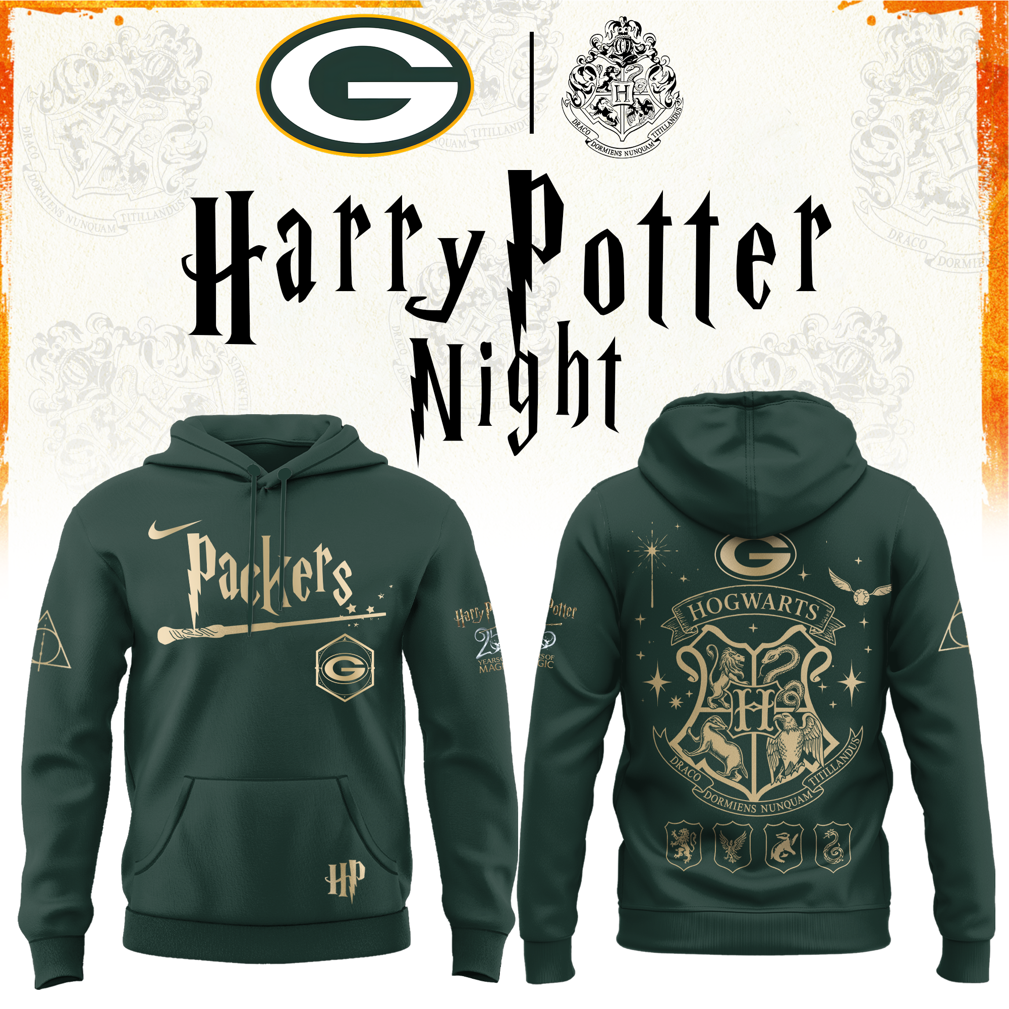 Green Bay Football Harry Potter Limited Edition Hoodie v2