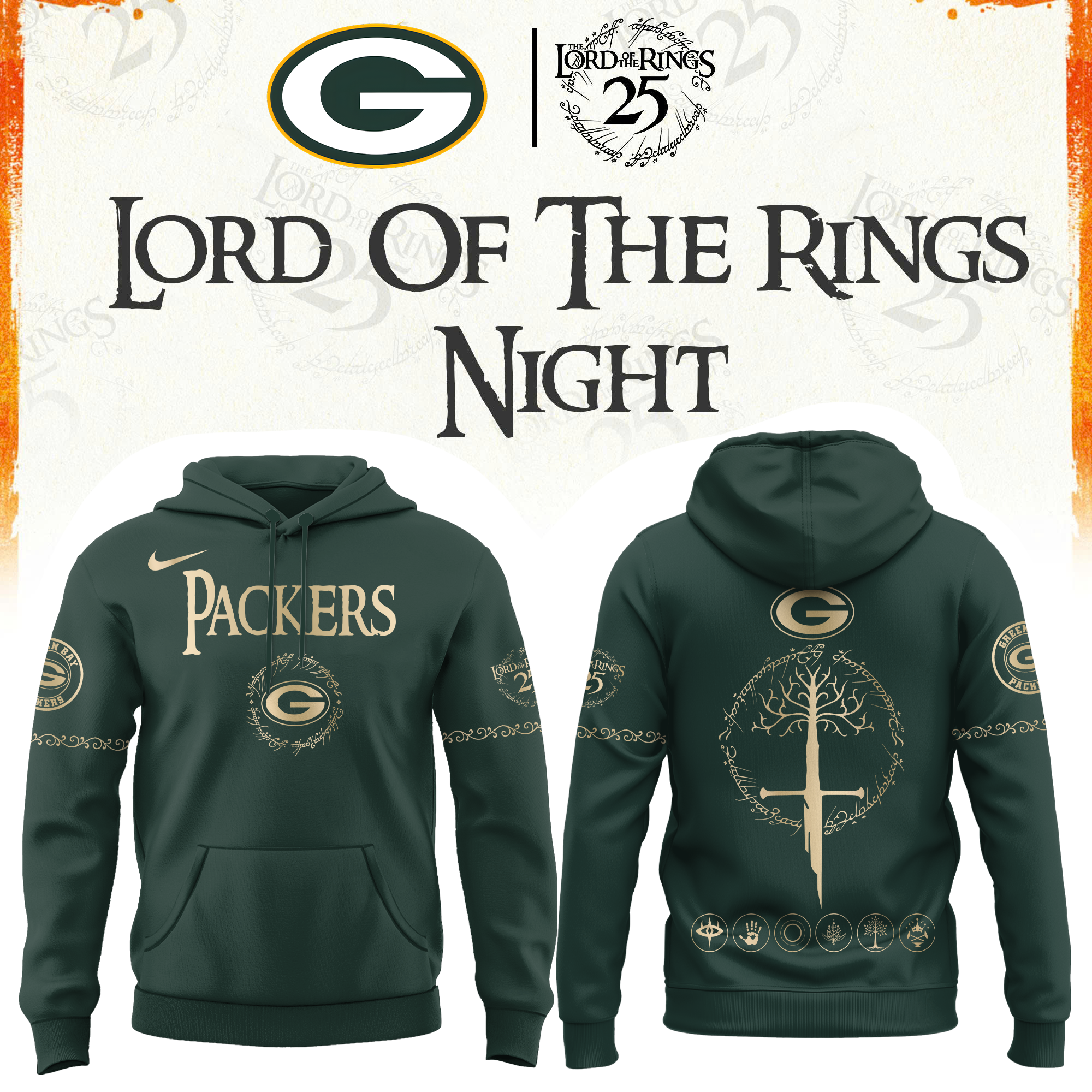 Green Bay Football The Lord of The Rings Limited Edition Hoodie v2