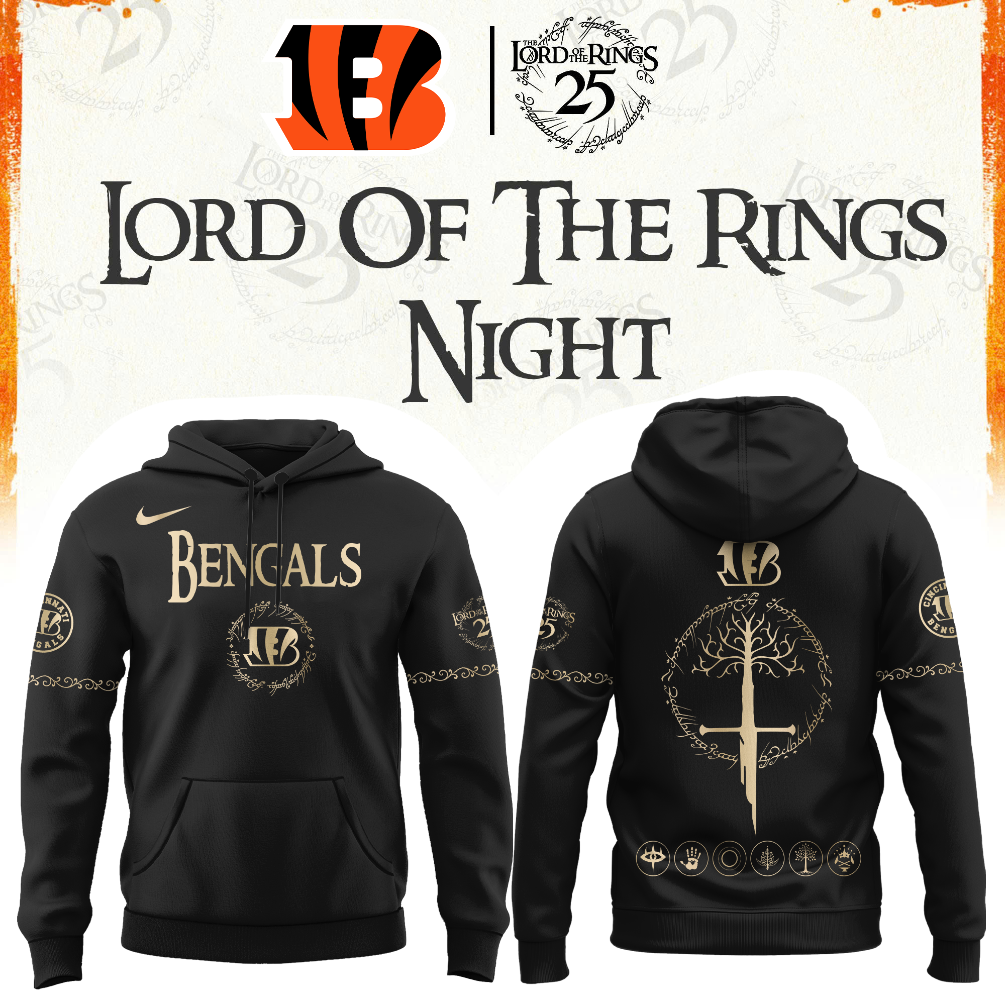 Cincinnati Football The Lord of The Rings Limited Edition Hoodie