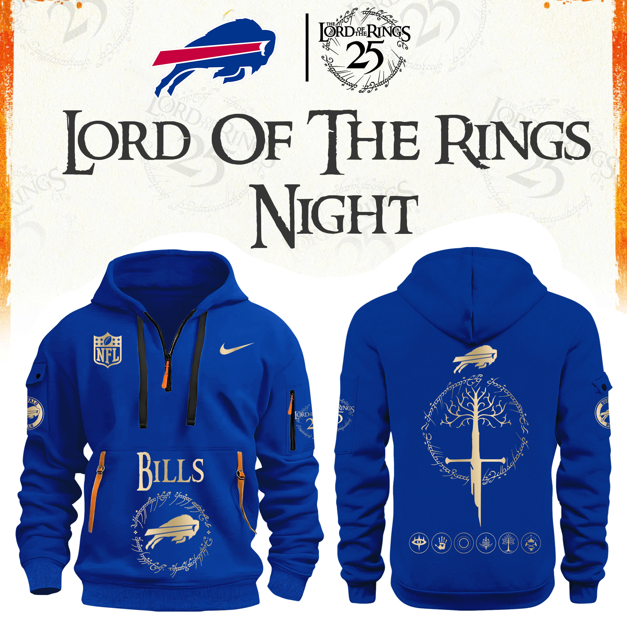 Buffalo Football The Lord of The Rings Limited Edition Hoodie H115 V2