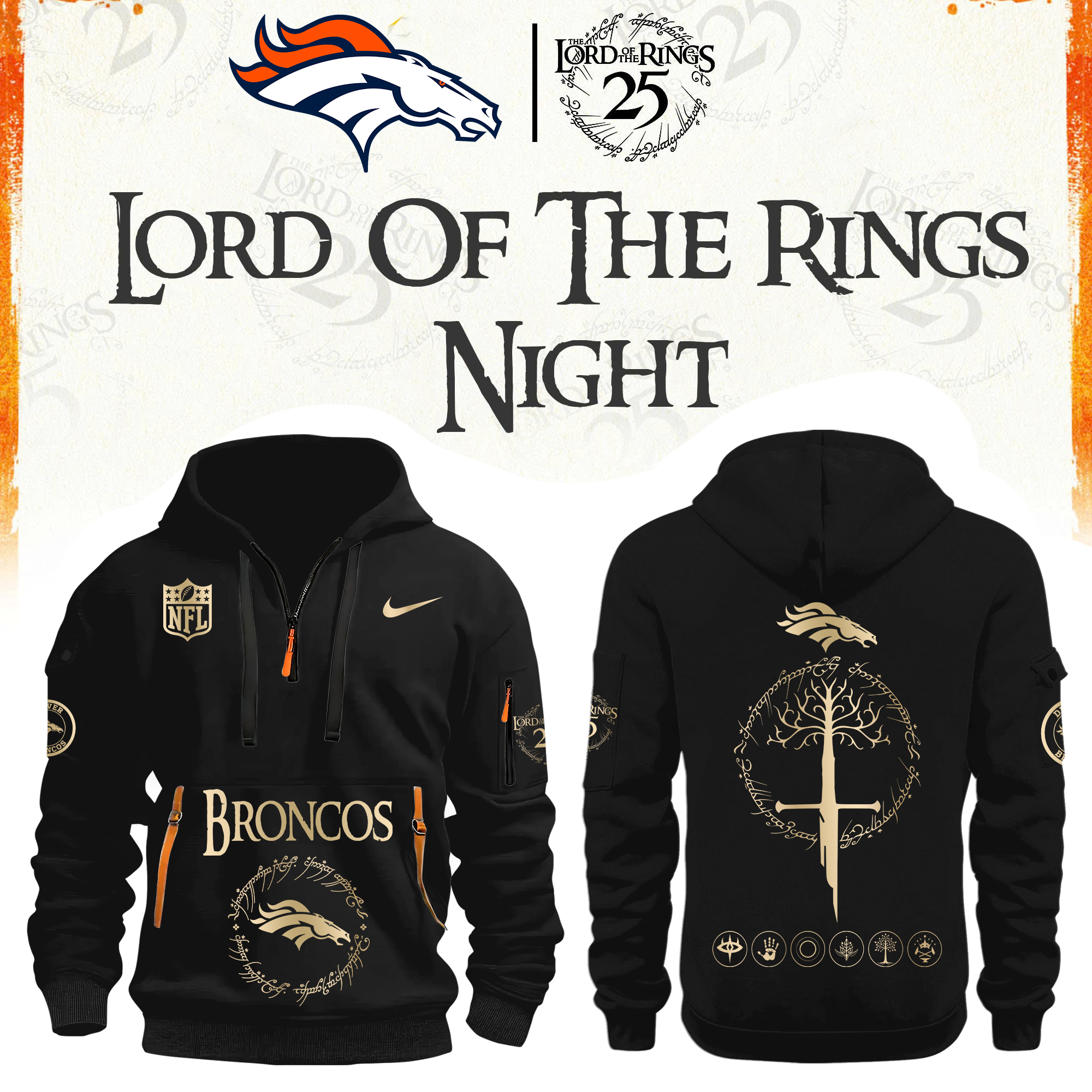 Denver Football The Lord of The Rings Limited Edition Hoodie H115
