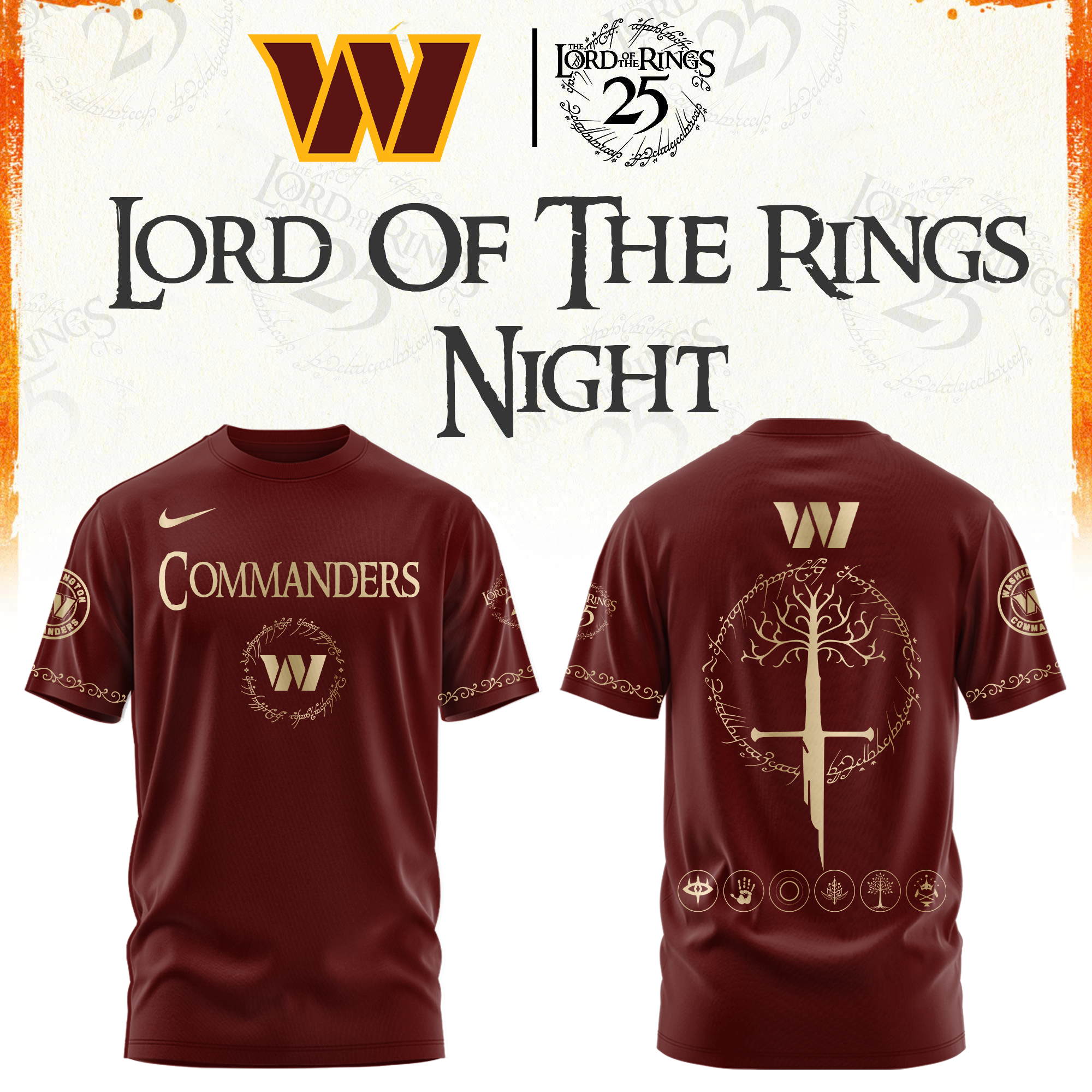 Washington Football The Lord of The Rings Limited Edition Tshirt v2