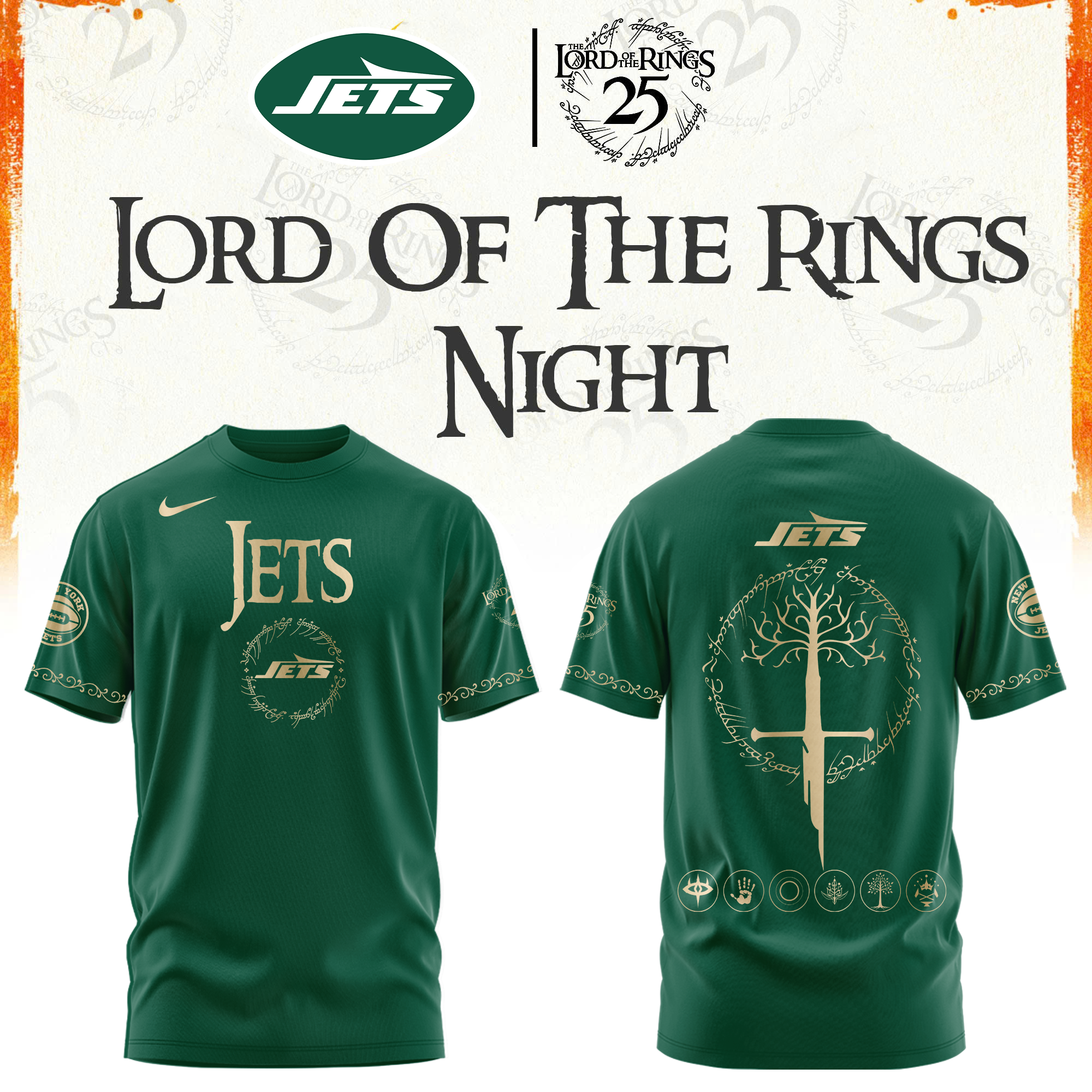 New York J Football The Lord of The Rings Limited Edition Tshirt v2