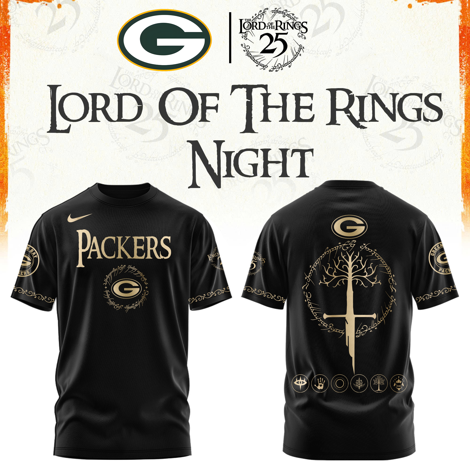 Green Bay Football The Lord of The Rings Limited Edition Tshirt