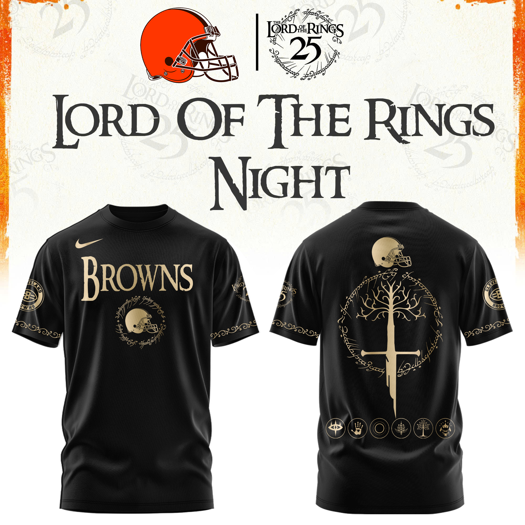 Cleveland Football The Lord of The Rings Limited Edition Tshirt
