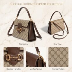 Gucci Horsebit GG Supreme Top Handle Bag