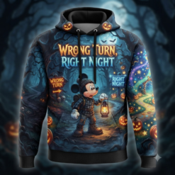 Halloween 3D Full-Print Hoodie Wrong Turn Right Night