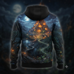Alternative view of Halloween 3D Full-Print Hoodie Wrong Turn Right Night