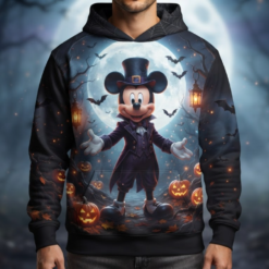 Mickey wears a stylish dark Halloween costume