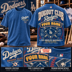 Personalized Los Angeles Dodgers T-Shirt — Dugout Club Blue Room Edition