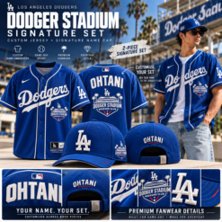 Personalized Los Angeles Dodgers Jersey & Cap Set — Dodger Stadium Signature Edition